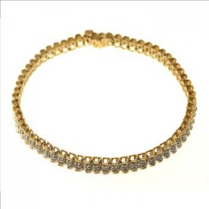 11 Gram 14kt Two-Tone Gold 1ctw Round Brilliant Cut Diamond Bracelet