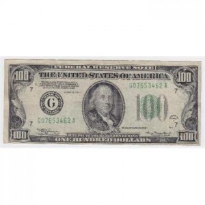 1934-A $100 Green Seal Federal Reserve Note - Bank Of Chicago