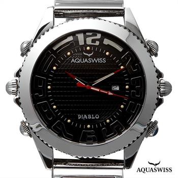 AQUASWISS DIABLO Collection New Stainless Steel Swiss Watch RETAIL $3,950