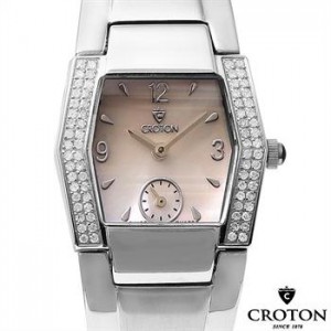 CROTON Brand New All Stainless Steel Swiss Watch with Diamonds RETAIL $1,875