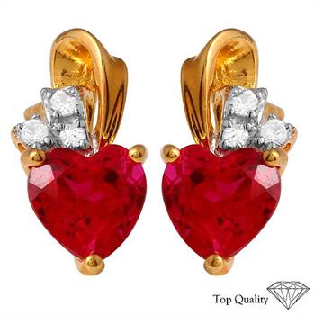 High Quality 925 SILVER Created Ruby, Created white sapphire Earrings RETAIL $60