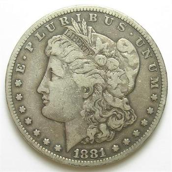 Very Tough Date 1881-CC Morgan Silver Dollar - Only 296,000 Minted
