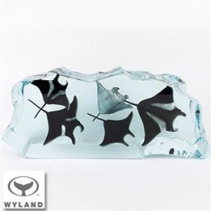 Wyland! "Manta Ray Waters" SOLD OUT LTD ED Pewter Lucite Sculpture! Numbered with Official Signature & Certificate! List $2,475
