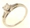 0.58ctw Round Brilliant And Baguette Cut Diamond Ring 18kt White Gold