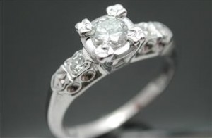 14k Solid White Gold 0.31ctw Genuine Diamond Engagement Ring
