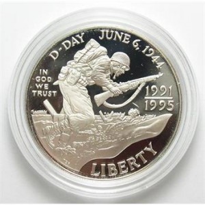 1993-W Silver Deep Cameo Proof World War II U.S. Commemorative Dollar in Original Mint Packaging with COA