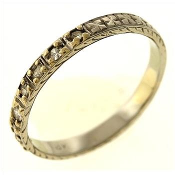 2 Gram 18kt White Gold Wedding Band With Diamond Accents