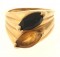 6.8 Gram 14kt Yellow Gold Ring With Yellow And Black Stones