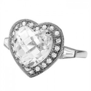 925 Silver Created white sapphire Ring