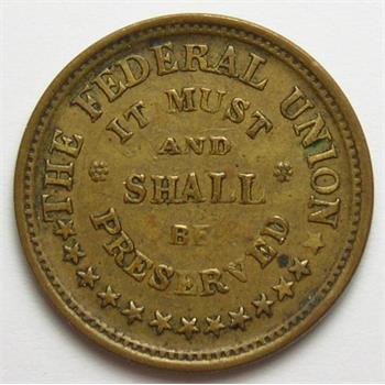 Circa 1863 Army and Navy Civil War Patriotic Token - The Federal Union