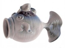 Eugenijus Tamosiunas! Hand Made Ceramic Hanging Fish Sculpture by Tamosiunas, Hand Signed by the Artist! List $100
