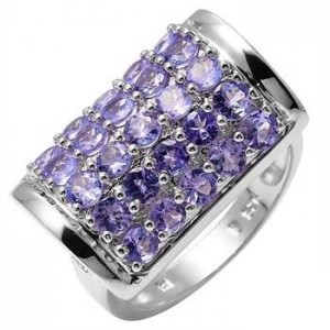 High Quality Marcel Drucker New Genuine Diamond and Tanzanite 925 Sterling Silver Ring RETAIL $325