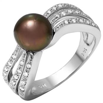 14KT Gold Diamond and Tahitian Pearl Ring, valued at $2,830