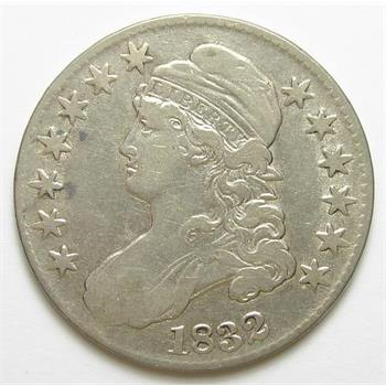 Scarce 1832 Silver Capped Bust Half Dollar