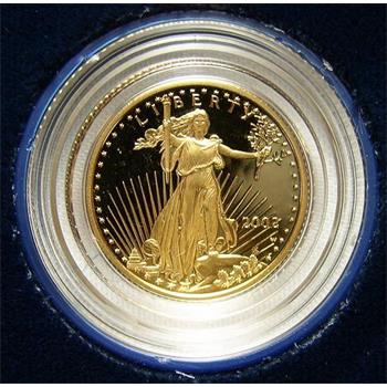Scarce 2002-W DCAM Proof $5 Gold Eagle in Original Mint Packaging - Contains 1/10 Troy Oz of Gold