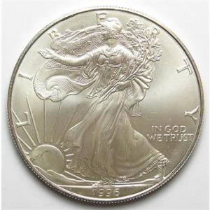Uncirculated Key Date 1996 One Troy Ounce American Silver Eagle - .999 Silver