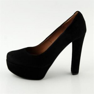 Women's High Heel Shoes by Rough Justice! Style: "Kara". Black Velour Color, Size 8.5!