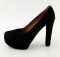 Women's High Heel Shoes by Rough Justice! Style: "Kara". Black Velour Color, Size 8.5!