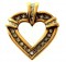 0.50ctw Round Brilliant And Baguette Cut Diamond Heart Pendant 10kt Two-Tone Gold