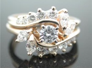 1.00ct Diamond 14k Solid Yellow Gold Bridal Engagement Ring Set, valued at $4,200