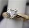 14K Yellow Gold 0.65Ct Diamond Heart Solitaire Wedding Ring