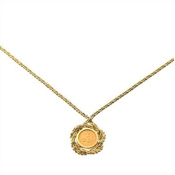 14kt Gold Necklace With Mexican Gold Coin