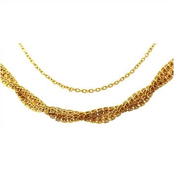 14kt Yellow Hollow Gold Necklace And More, 2 Pieces