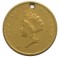 1855 $1 U.S. Gold Princess - Tough To Find - Holed