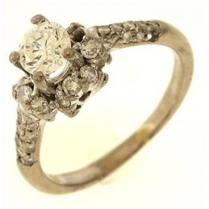 1ctw Round Brilliant Cutd Diamond Ring 14kt White Gold