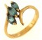 2.5 Gram 10kt Yellow Gold Ring With Light Blue Stones