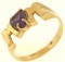 3.1 Gram 14kt Yellow Gold "Mom" Ring With Purple Stone