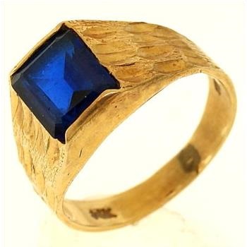 3.3 Gram 14kt Yellow Gold Ring With Blue Stone