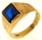 3.3 Gram 14kt Yellow Gold Ring With Blue Stone