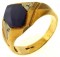 5 Gram 10kt Two-Tone Gold Ring With Blue Stone And Diamond Accents
