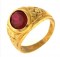 6.7 Gram 10kt Yellow Gold Ring With Red Stone
