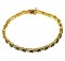 7.2 Gram 10kt Two-Tone Gold Bracelet With Treated Emerald And Diamond Accents