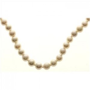 Cultured Pearl and 14kt White Gold Necklace