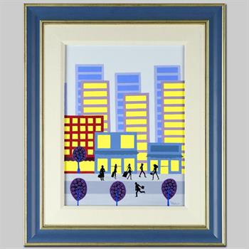 Larissa Holt! "City Life" Framed Original Oil Painting on Board, Hand Signed with Certificate of Authenticity! List $2,000