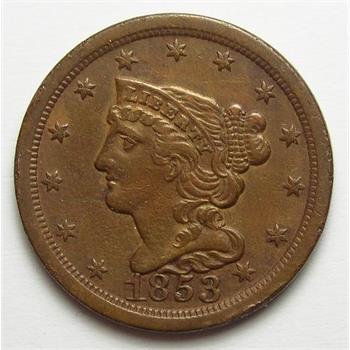 Scarce, Very Sharp 1853 U.S. Half Cent - Only 129,624 Minted