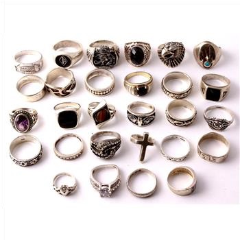 Sterling Silver Rings, 28 Pieces