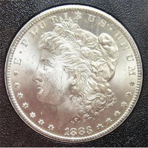 Tough Date, Brilliant Uncirculated 1883-CC GSA Hoard Morgan Silver Dollar In Original U.S. Government Case - NGC Graded MS-64
