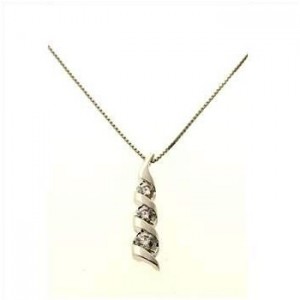 0.30ctw Diamond 14kt White Gold Pendant With Necklace