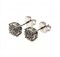 0.48ctw Round Brilliant And Single Cut Diamond Stud Earrings 14kt White Gold