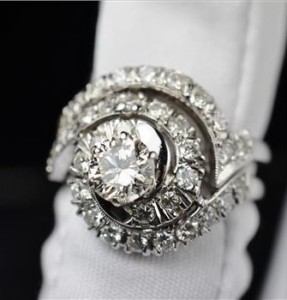 14K Gold 1.83ct Diamond Swirl Engagement Ring, valued at $7,581