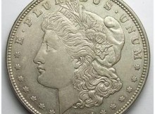 1921 Morgan Silver Dollar with Rare Mint Error - Clipped Planchet