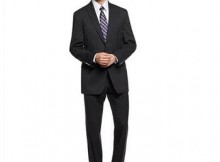 Calvin Klein Black Stripe Suit, Size 44S, 38W, Retail $650