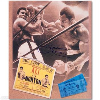 Ken Norton and Ali Ticket and Sports Photo Collage, Hand-Autographed by Ken Norton (1943-2013)