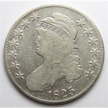 Scarce 1825 Silver Capped Bust Half Dollar