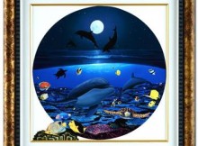 Wyland: "Moonlight Celebration" Framed Ltd Ed Giclee on Canvas, listed at $3,995