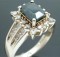 14K Yellow Gold 1.75ctw Genuine Midnight Blue Sapphie & Diamond Ring, retail $1,450